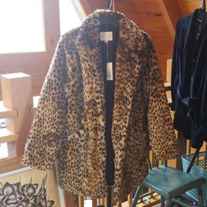 Faux Fur Leopard Coat